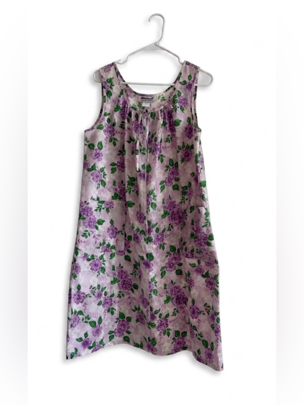 Vintage Anthony Richards Floral Zipper Front Housecoat Lounger Pastel Purple M/L